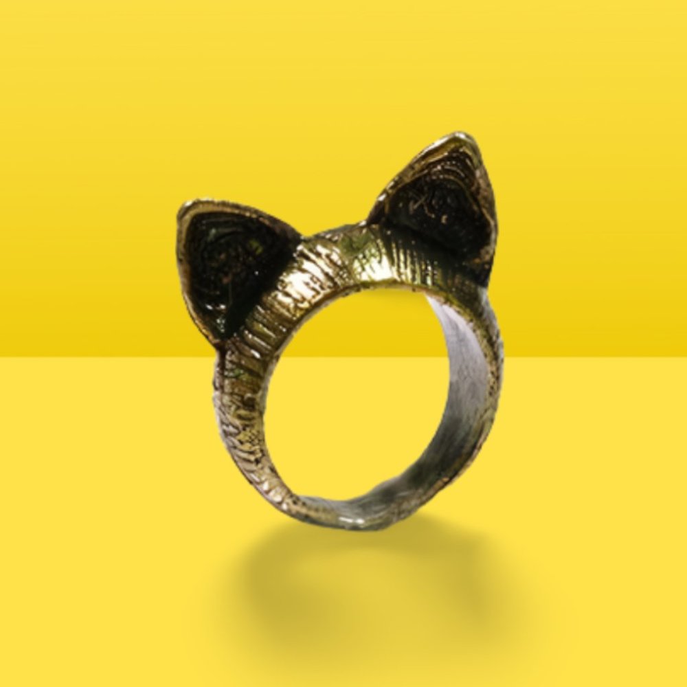 Golden Cat Ears Ring Cute Gift